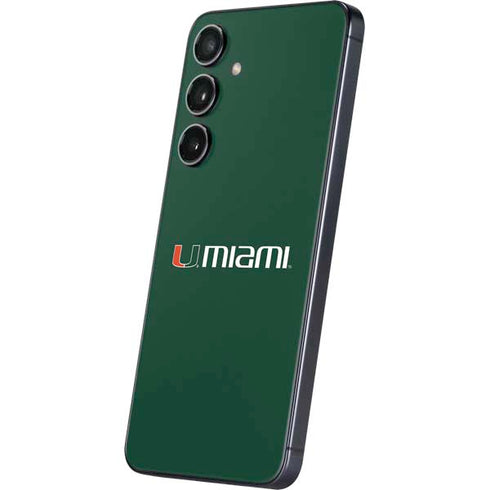University of Miami Horizontal Mark on Green Galaxy S25 Skin